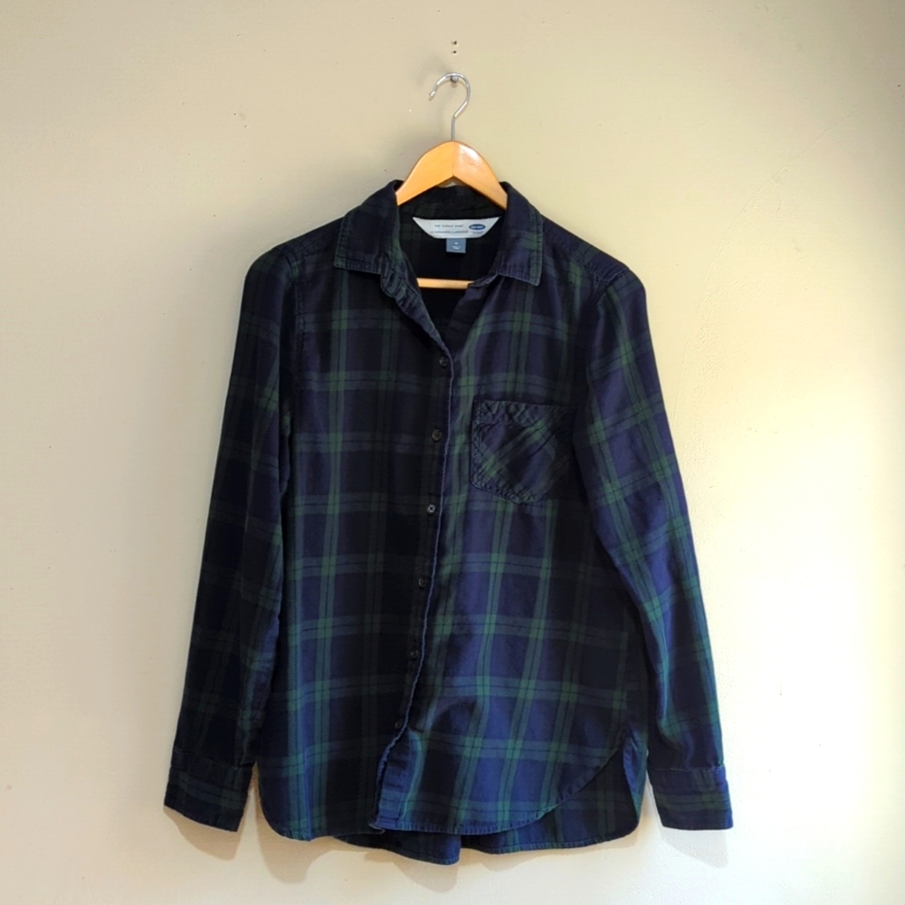 Old Navy blue and green flannel
